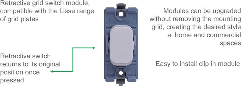 Schneider Electric Lisse - Switch Module - 2 way Retractive - 10A White - GGBL102RW